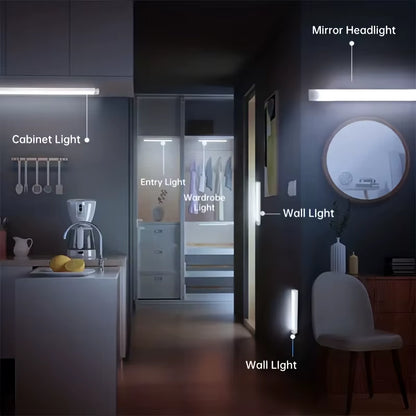 Motion Sensor Light Night LED Lamp USB Battery Wall for Home House Room Bedroom Kitchen Wireless Decor Indoor Bathroom